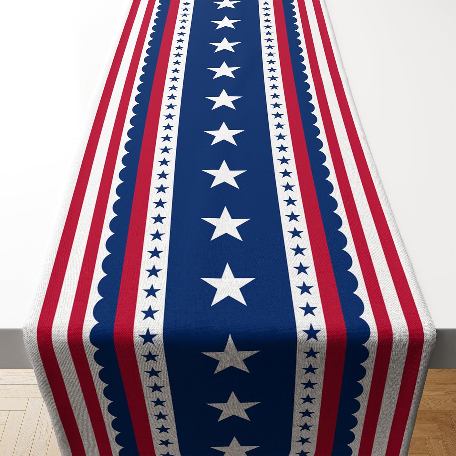4th of July Decorations - Patriotic USA Stars Table Runner for Home | Memorial Day Decorations
