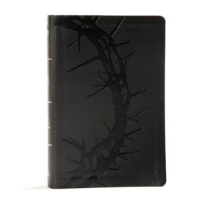 KJV Large Print Personal Size Reference Bible, Charcoal LeatherTouch Crown of Thorns, Indexed, KJV Holy Bible, Red Letter, Pure Cambridge Text