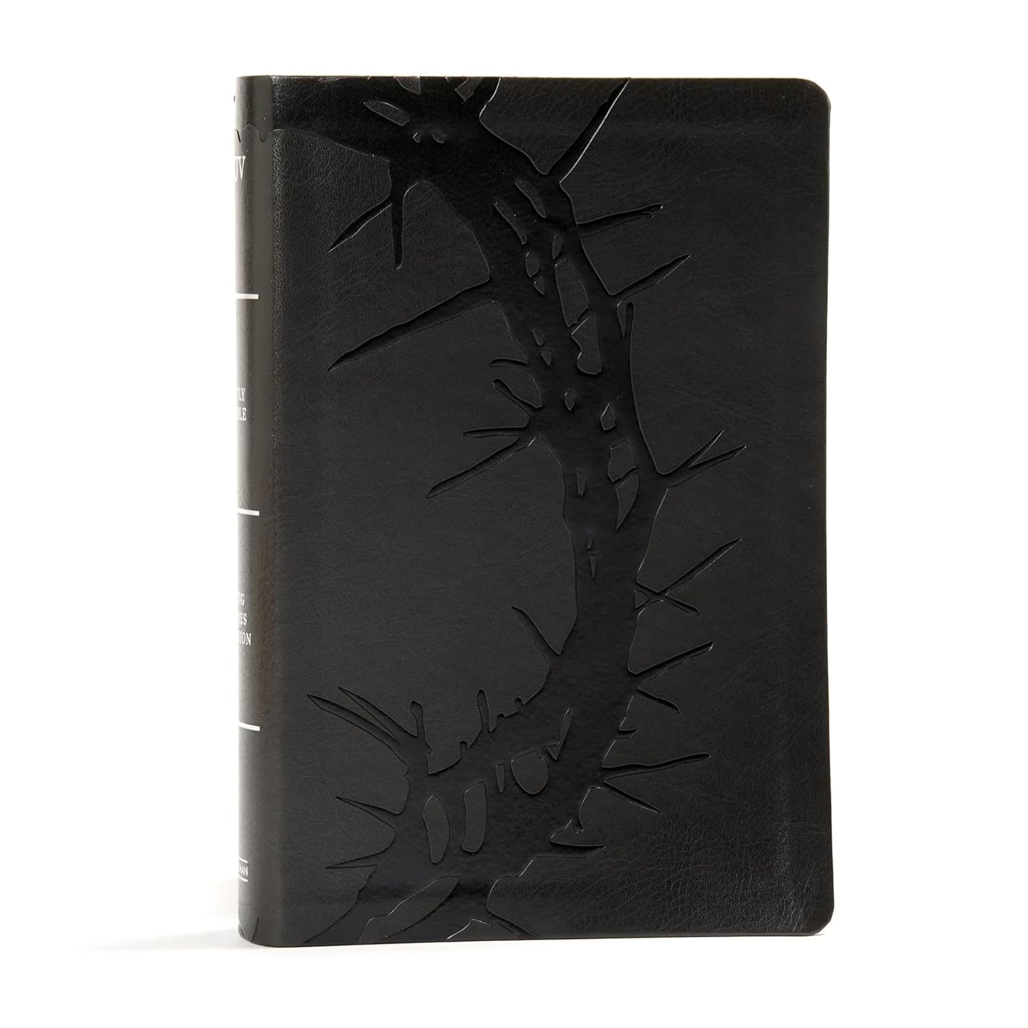 KJV Large Print Personal Size Reference Bible, Charcoal LeatherTouch Crown of Thorns, Indexed, KJV Holy Bible, Red Letter, Pure Cambridge Text
