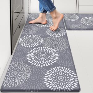 LuxStep Kitchen Mats for Floor,Cushioned Rug Anti-Fatigue for Kitchen Decor | Waterproof Non-Slip Kitchen Rugs Set of 2,Heavy Duty Ergonomic Comfort Mat for Kitchen Accessories,Office,Laundry