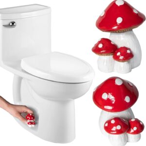Mushroom Toilet Bolt Covers Decorative Toilet Screw Cover Caps Bathroom Fun | Mushroom Bathroom Decor Covers for Toilet Bolts at Bottom Decorative Caps Toilet Floor Knob Bowl Funny Whimsical Cottagecore